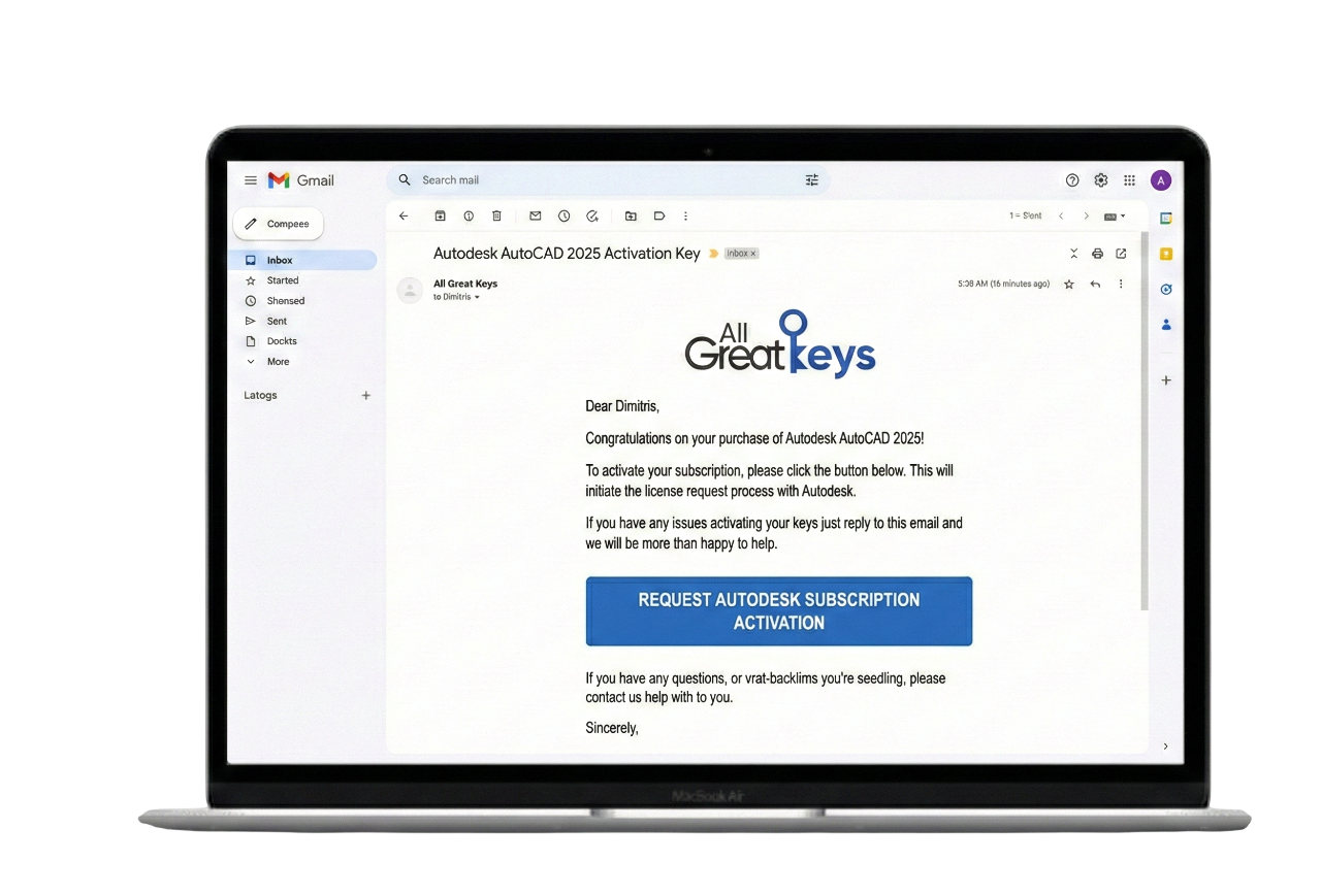 Receive activation key